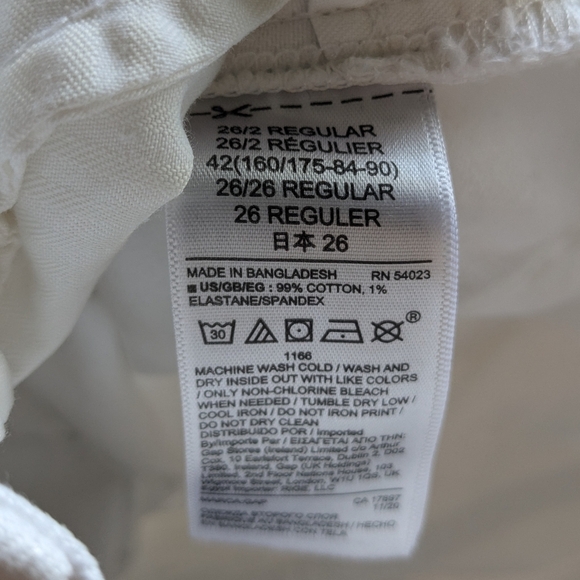 GAP Girlfriend Mid Rise White Pants Size 26 99% Cotton - Picture 10 of 13